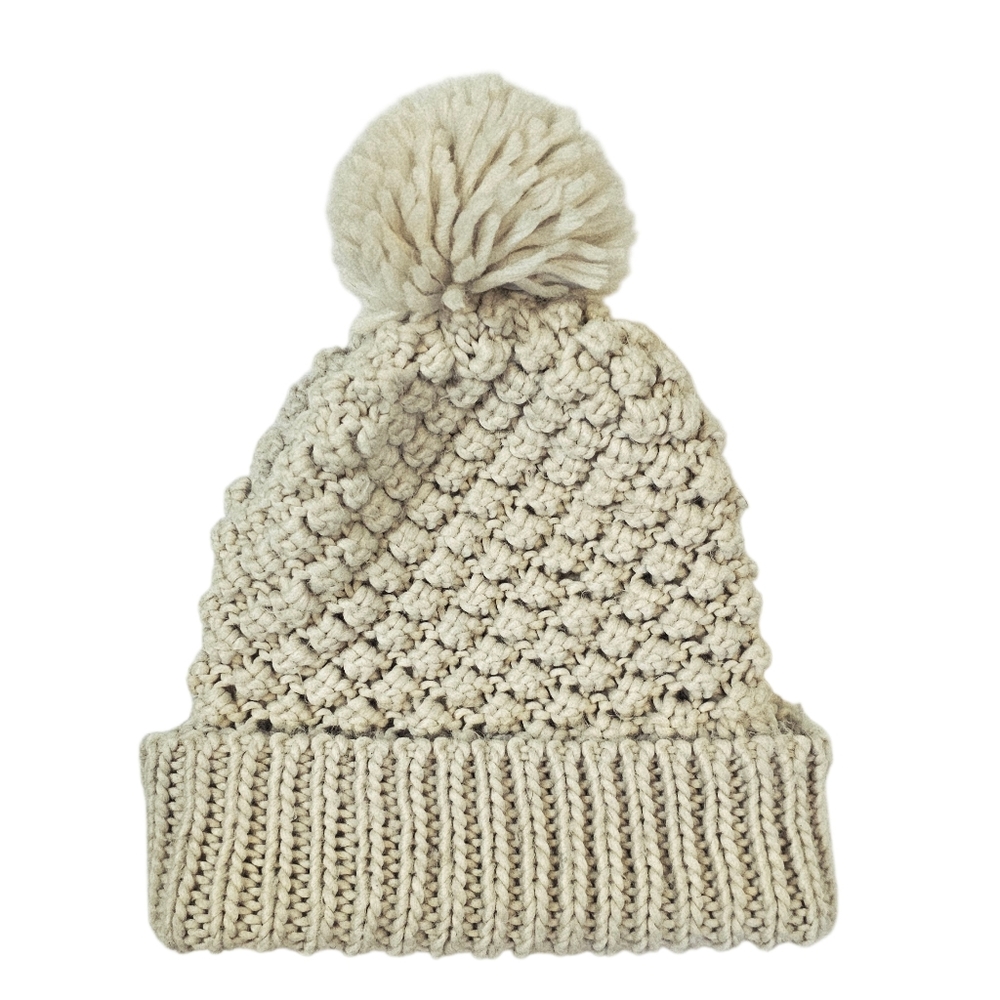 Melrose And Market Cozy Cream Knit Pom-Pom Beanie
